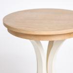 Natural & Cream Wood Bristol Round Accent Table