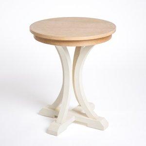 Natural & Cream Wood Bristol Round Accent Table