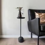 Black Metal Orb Base Accent Table