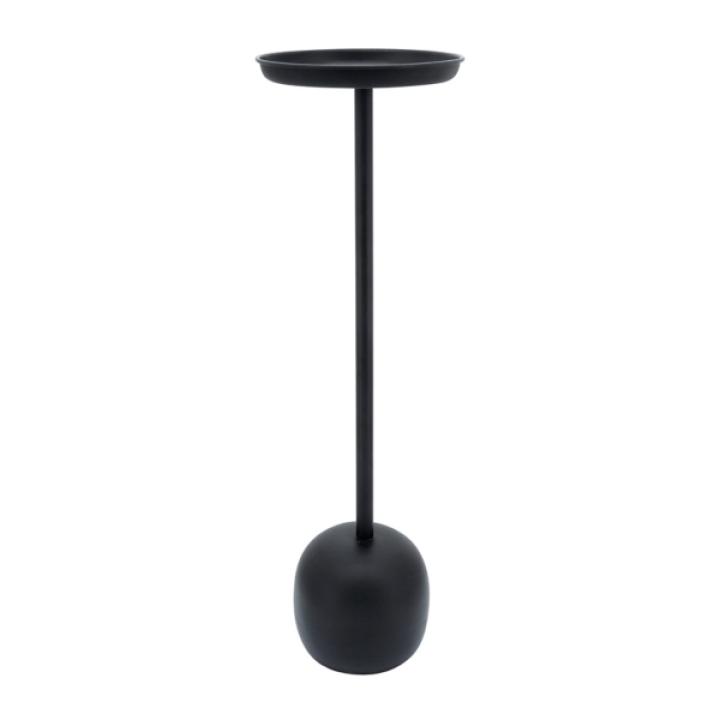 Black Metal Orb Base Accent Table