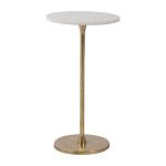 Gold White Modern Round Pedestal Accent Table