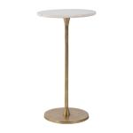Gold White Modern Round Pedestal Accent Table