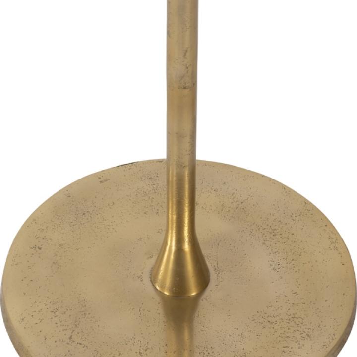 Gold White Modern Round Pedestal Accent Table