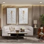 Gold White Modern Round Pedestal Accent Table