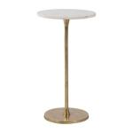 Gold White Modern Round Pedestal Accent Table