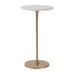 Gold White Modern Round Pedestal Accent Table