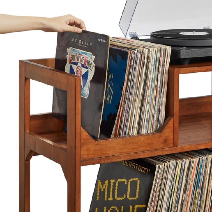 Asheville Walnut Record Player Stand, 32.5 in.