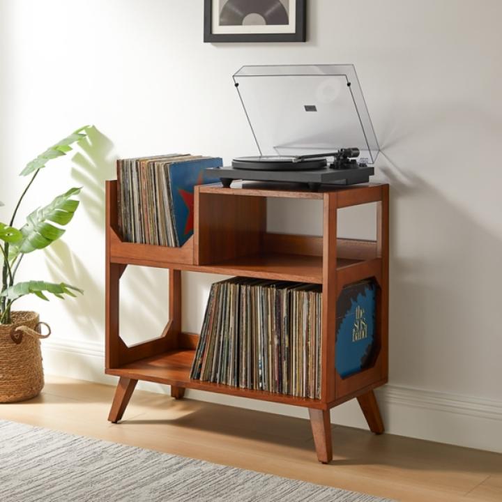 Asheville Walnut Record Player Stand, 32.5 in.