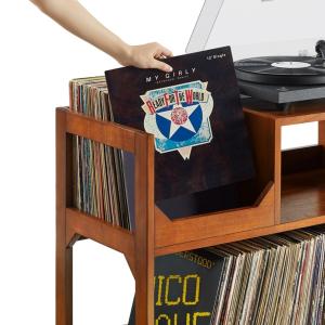 Asheville Walnut Record Player Stand, 47 in.
