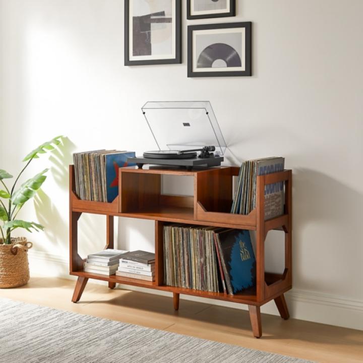 Asheville Walnut Record Player Stand, 47 in.