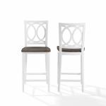 White Wood Charlotte Counter Stools, Set of 2
