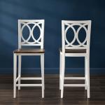 White Wood Charlotte Counter Stools, Set of 2