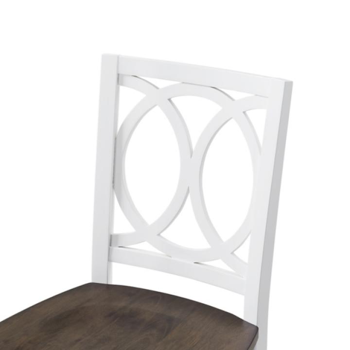 White Wood Charlotte Counter Stools, Set of 2