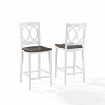 White Wood Charlotte Counter Stools, Set of 2