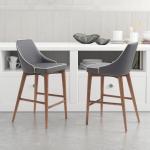 Gray Faux Leather Moore Counter Stool