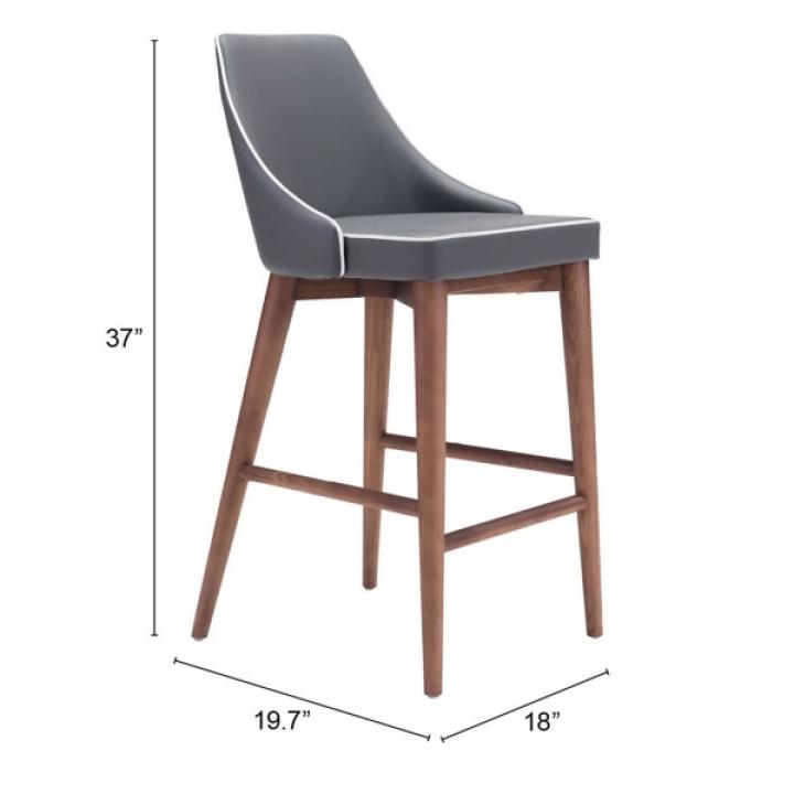 Gray Faux Leather Moore Counter Stool