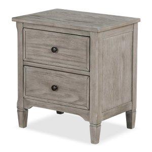 Graywash Wood 2-Drawer Lyla Nightstand