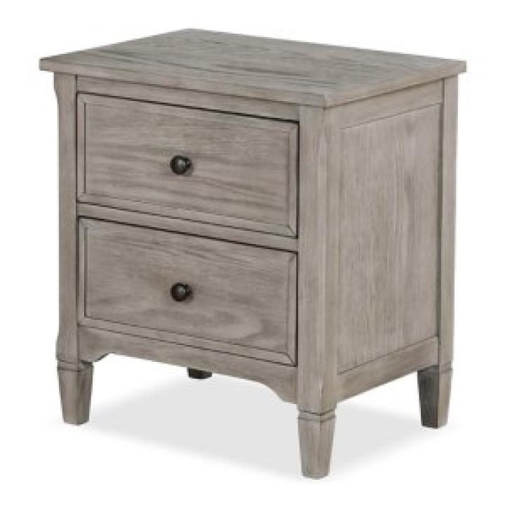 Graywash Wood 2-Drawer Lyla Nightstand