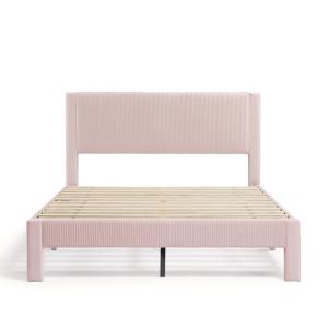 Pink Upholstered Dalia Queen Platform Bed