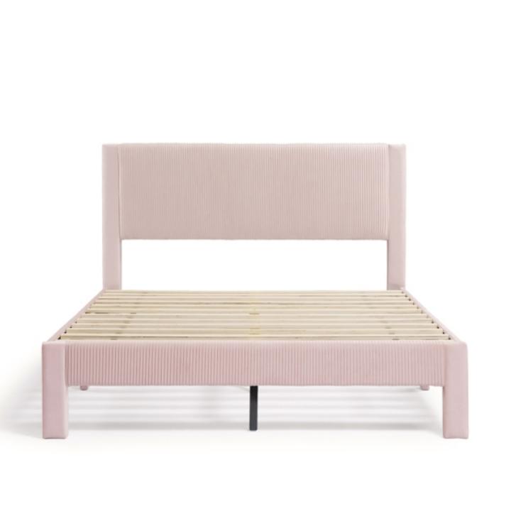 Pink Upholstered Dalia Queen Platform Bed