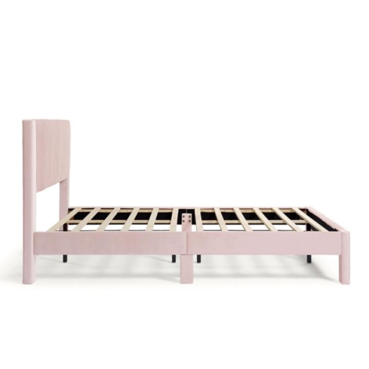 Pink Upholstered Dalia Queen Platform Bed