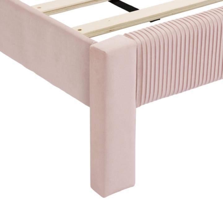 Pink Upholstered Dalia Queen Platform Bed