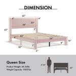 Pink Upholstered Dalia Queen Platform Bed