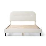 White Boucle Upholstered Sara Queen Bed