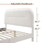 White Boucle Upholstered Sara Queen Bed