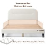 White Boucle Upholstered Sara Queen Bed