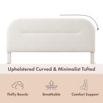 White Boucle Upholstered Sara Queen Bed