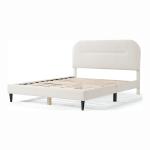 White Boucle Upholstered Sara Queen Bed