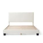 White Boucle Karson Queen Platform Bed