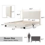 White Boucle Karson Queen Platform Bed