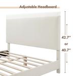 White Boucle Karson Queen Platform Bed