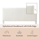 White Boucle Karson Queen Platform Bed