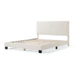 White Boucle Karson Queen Platform Bed