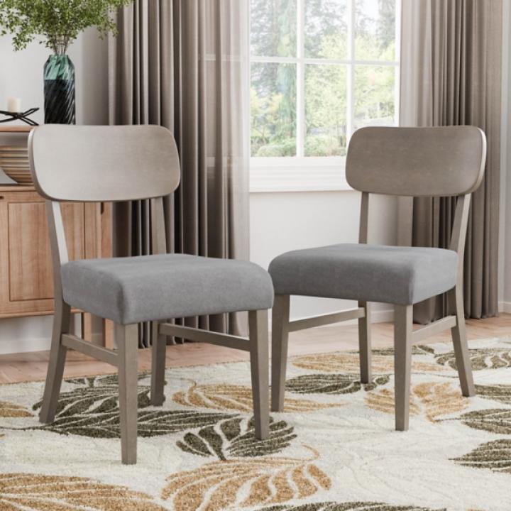 Gray Upholstered Porter Dining Chairs, Set of 2