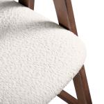 White Boucle Wood Penny Counter Stools, Set of 2