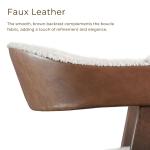 White Boucle Wood Penny Counter Stools, Set of 2