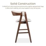 White Boucle Wood Penny Counter Stools, Set of 2