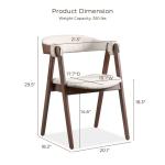 White Boucle Wood Penny Dining Chairs, Set of 2