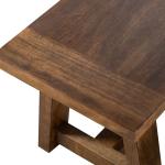 Ivory Upholstered Rustic Wood Katie Dining Bench