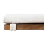 Ivory Upholstered Rustic Wood Katie Dining Bench