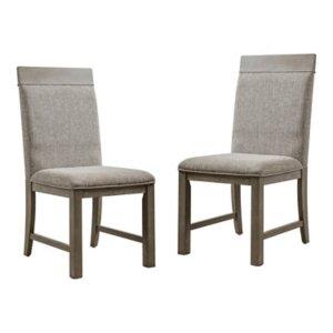 Gray Upholstered Bridgette Dining Chairs, Set of 2