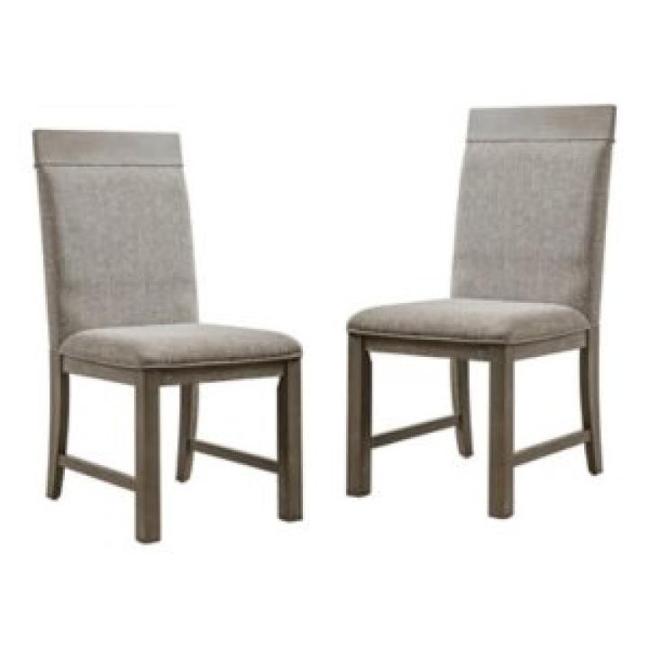 Gray Upholstered Bridgette Dining Chairs, Set of 2