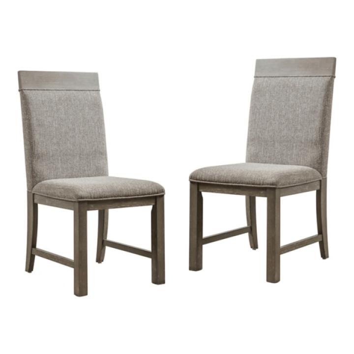 Gray Upholstered Bridgette Dining Chairs, Set of 2
