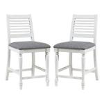 White Upholstered Claire Counter Stools, Set of 2