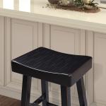 Black Backless Cooper Counter Stools, Set of 2