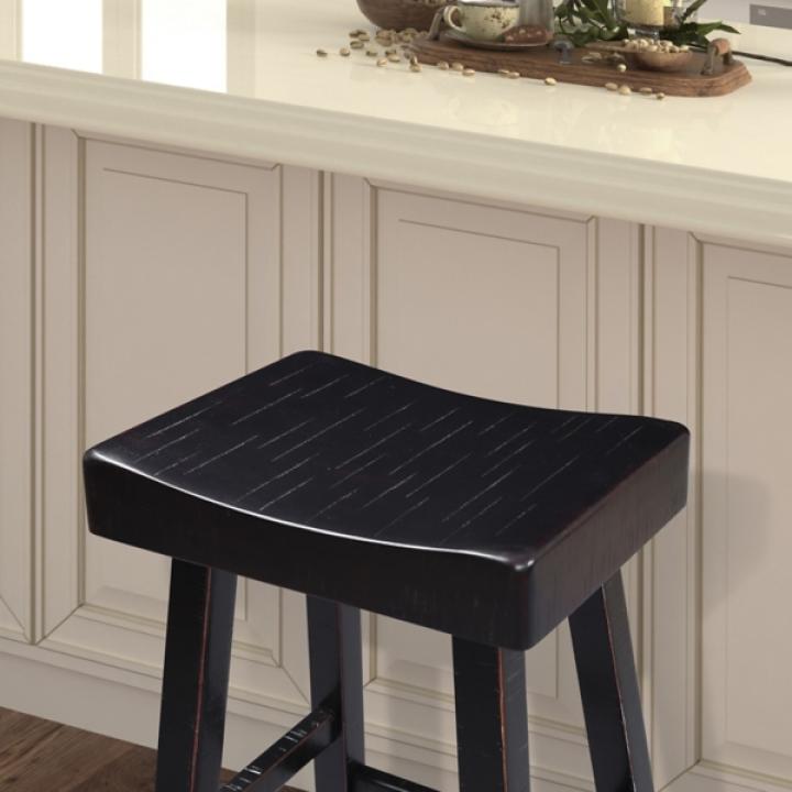 Black Backless Cooper Counter Stools, Set of 2